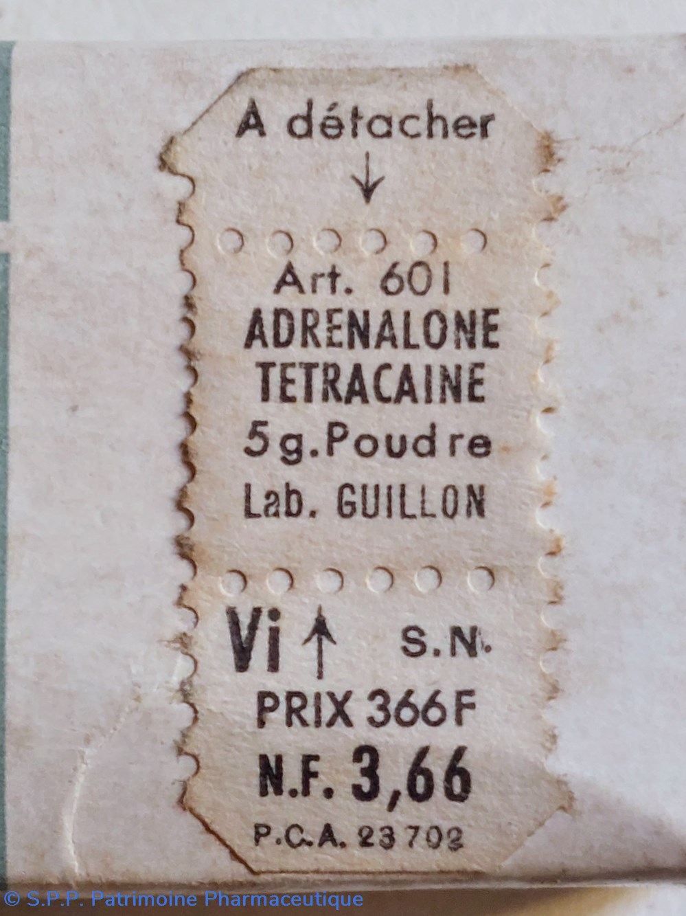 science pharmacie adrenaline tetracaine poudre guillon
