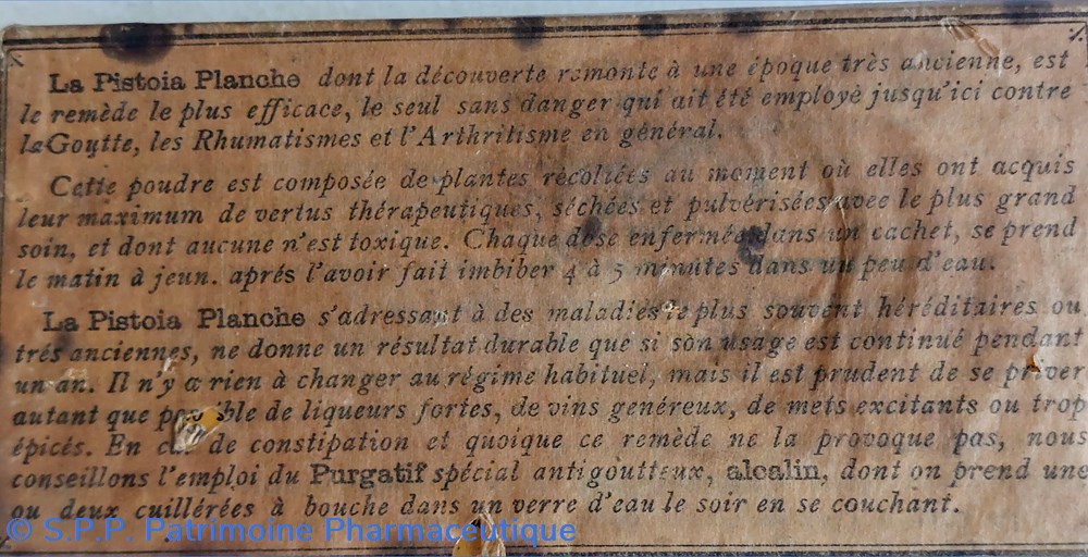 PISTOIA PLANCHE ( Poudre antigoutteuse) 5 science pistoia planche poudre antigoutteuse