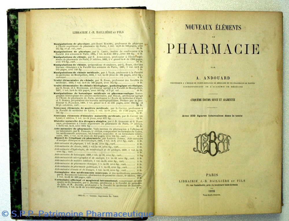 science nouveaux elements de pharmacie par ambroise andouard