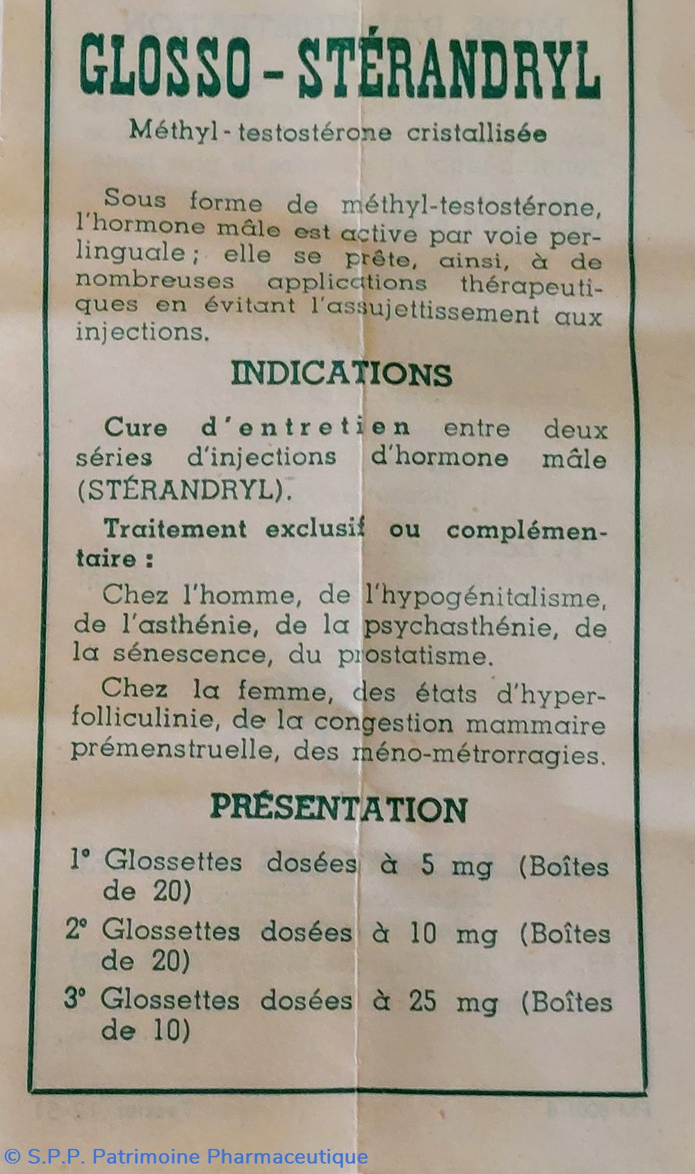 GLOSSO - STÉRANDRYL " 20 Glossettes 10" 5 science pharmacie glosso sterandryl 20 glossettes 10