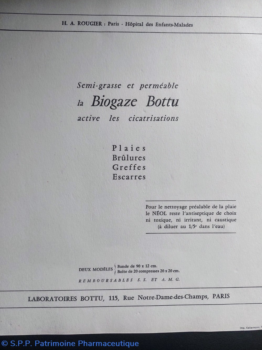 documents anciens vieux hopitaux de france laboratoires bottu