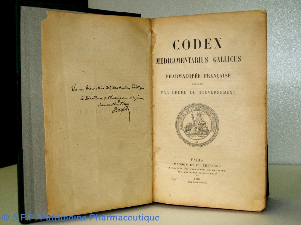 science pharmacie codex medicamentarius gallicus1908 pharmacopee francaise