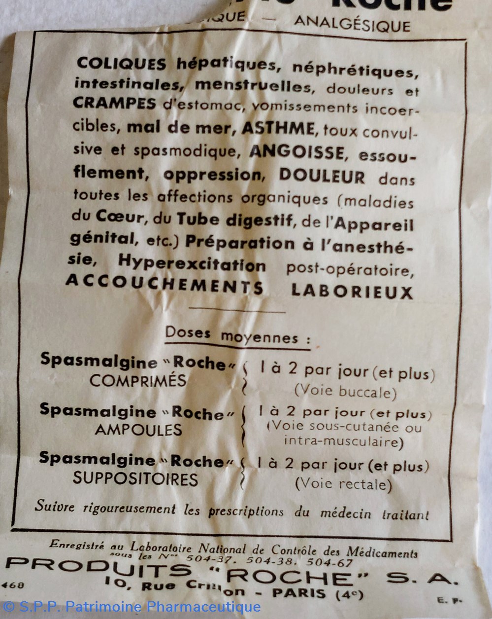 SPASMALGINE - ROCHE 20 Comprimés 6 science pharmacie spasmalgine roche 20 comprimes
