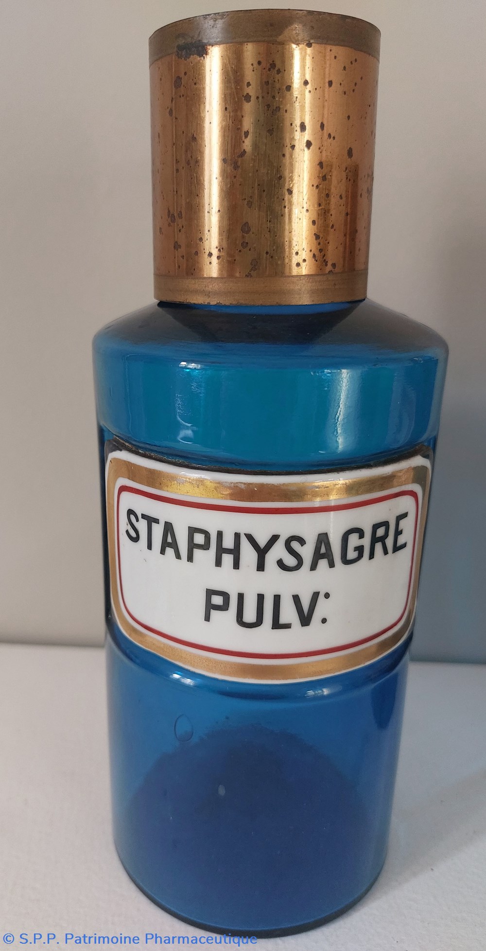 science pharmacie bleu etiq porcelaine staphysagre pulv