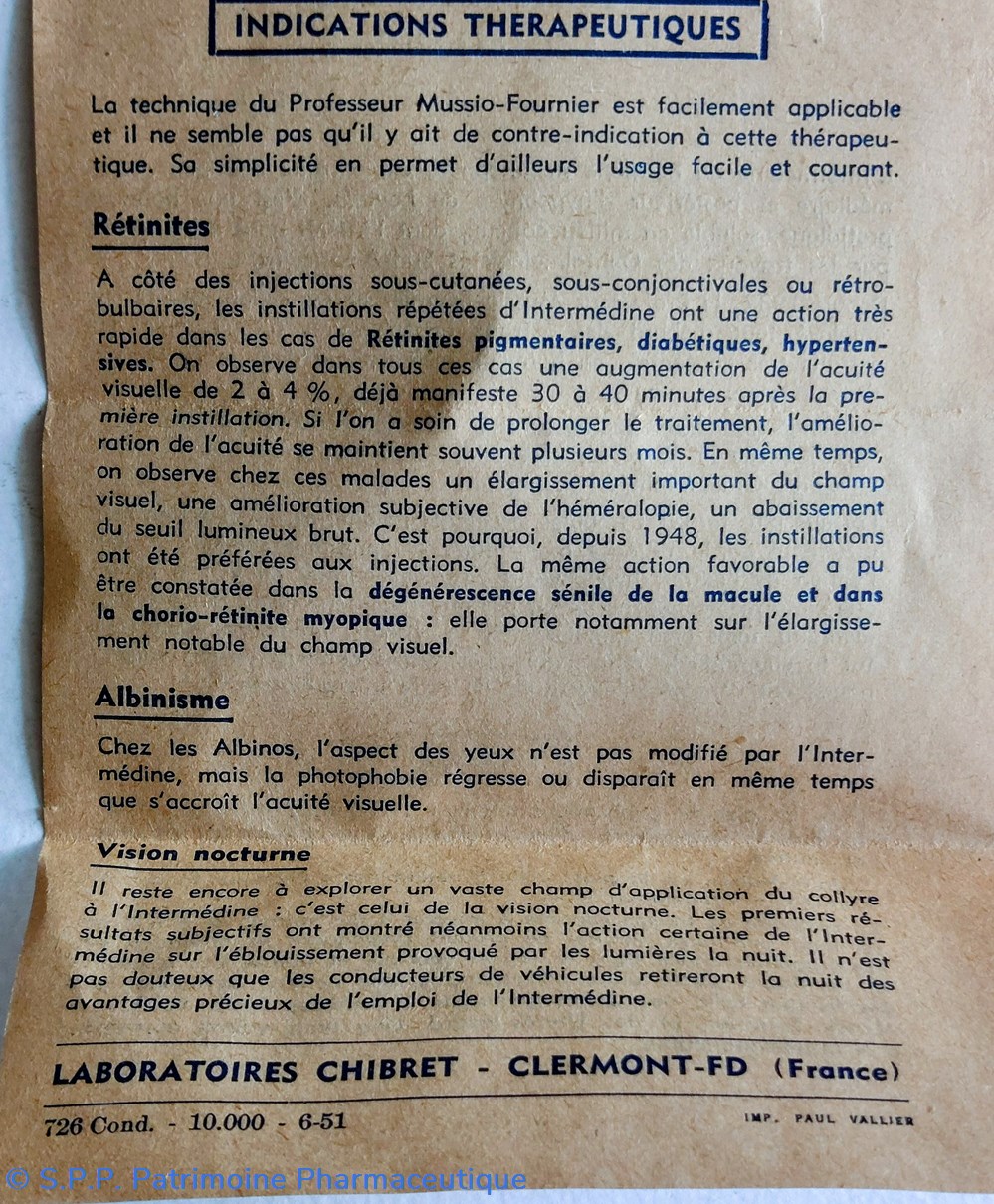 COLLYRE INTERMÉDINE CHIBRET Ampoules 8 science pharmacie collyre intermedine chibret ampoules