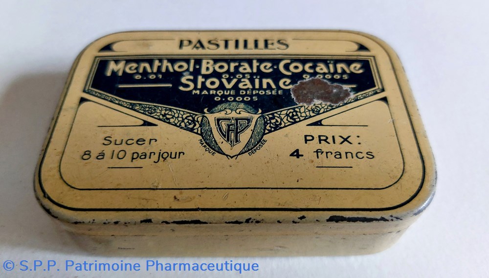 MENTHOL. BORATE. COCAÏNE. STOVAINE (Pastilles) science menthol borate cocaine stovaine pastilles