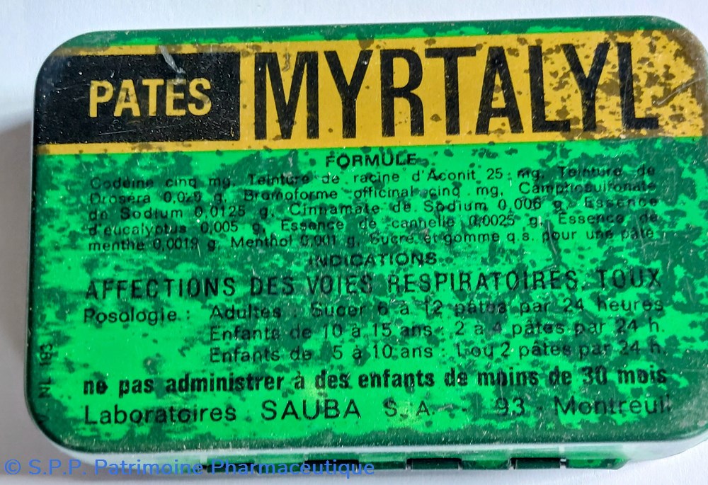 science pharmacie myrtalyl 20 pates contre la toux sauba