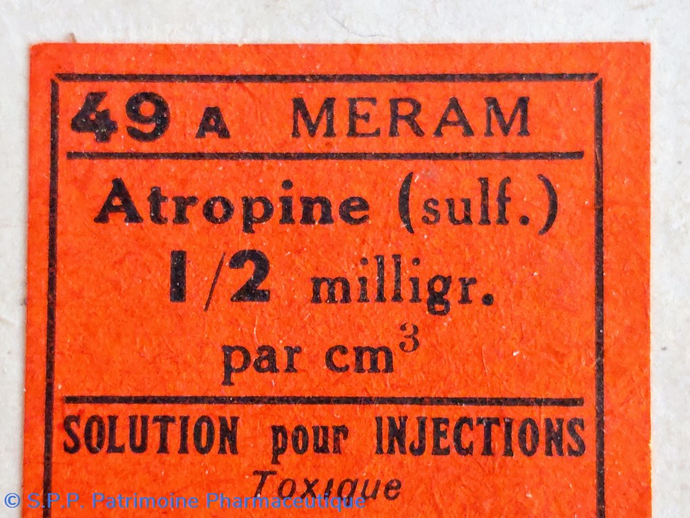 50 ampoules de 1 cm3 D'ATROPINE MÉRAM 2 science pharmacie 50 ampoules de 1 cm3 atropine meram