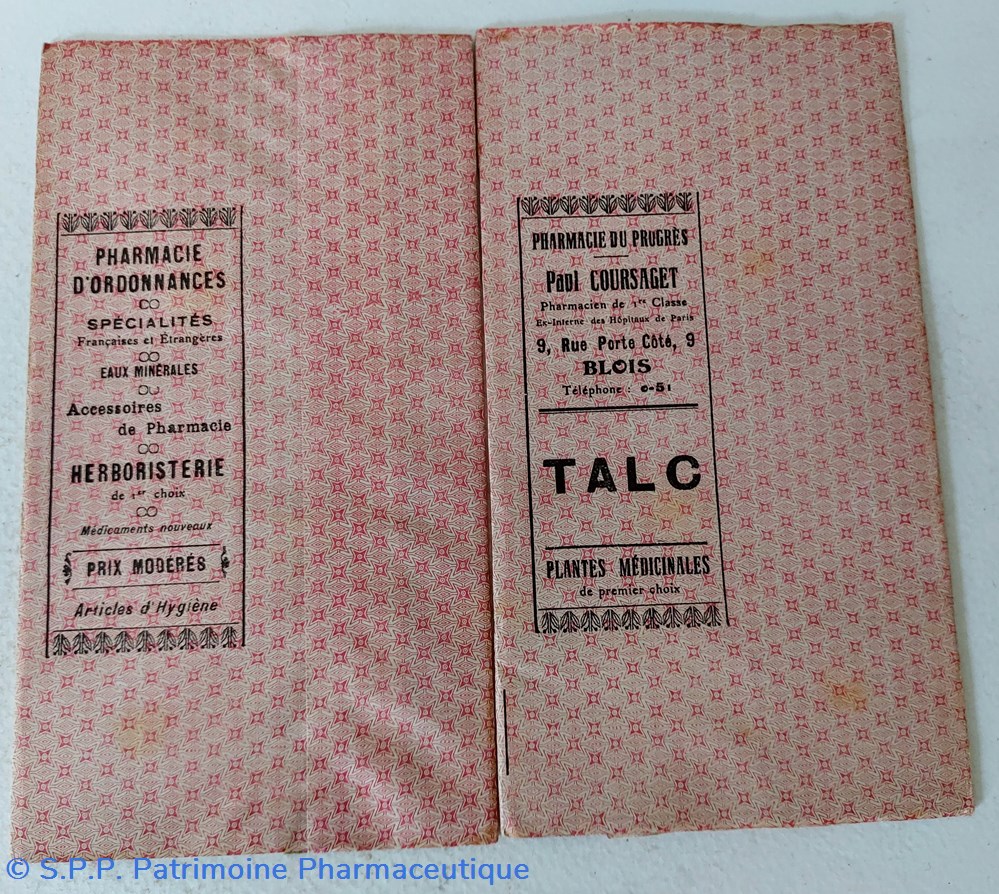 documents anciens emballage talc