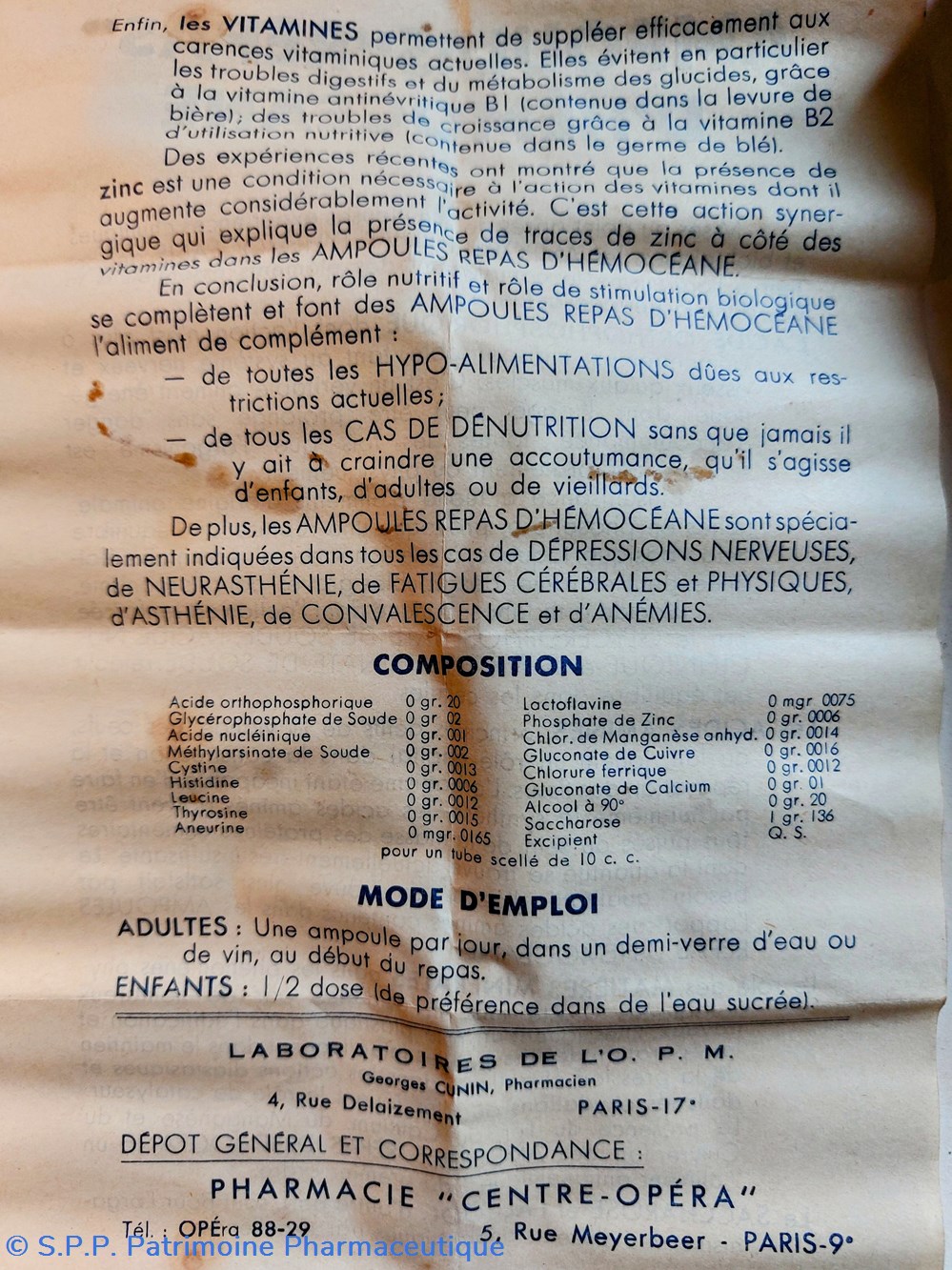 AMPOULES "REPAS" D'HÉMOCÉANE 5 science pharmacie ampoules repas hemoceane