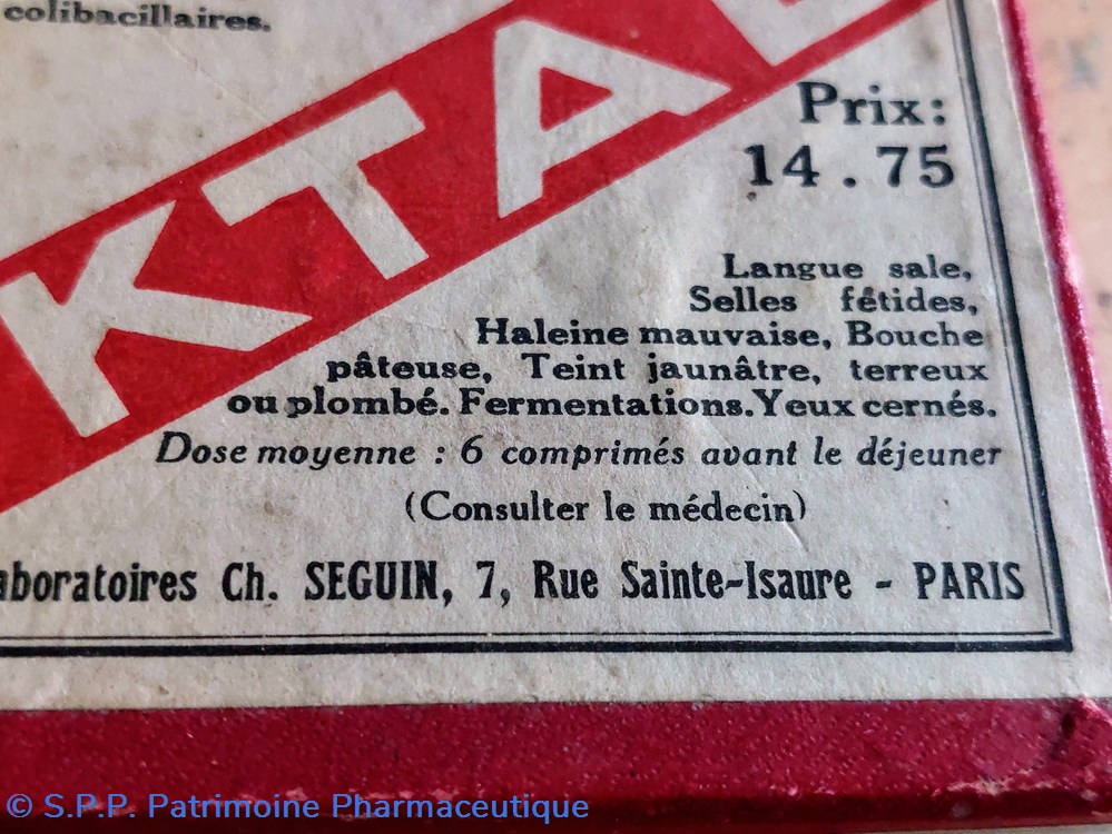 EKTAL Comprimés Lab. Seguin Paris 6 science pharmacie ektal comprimes lab seguin paris