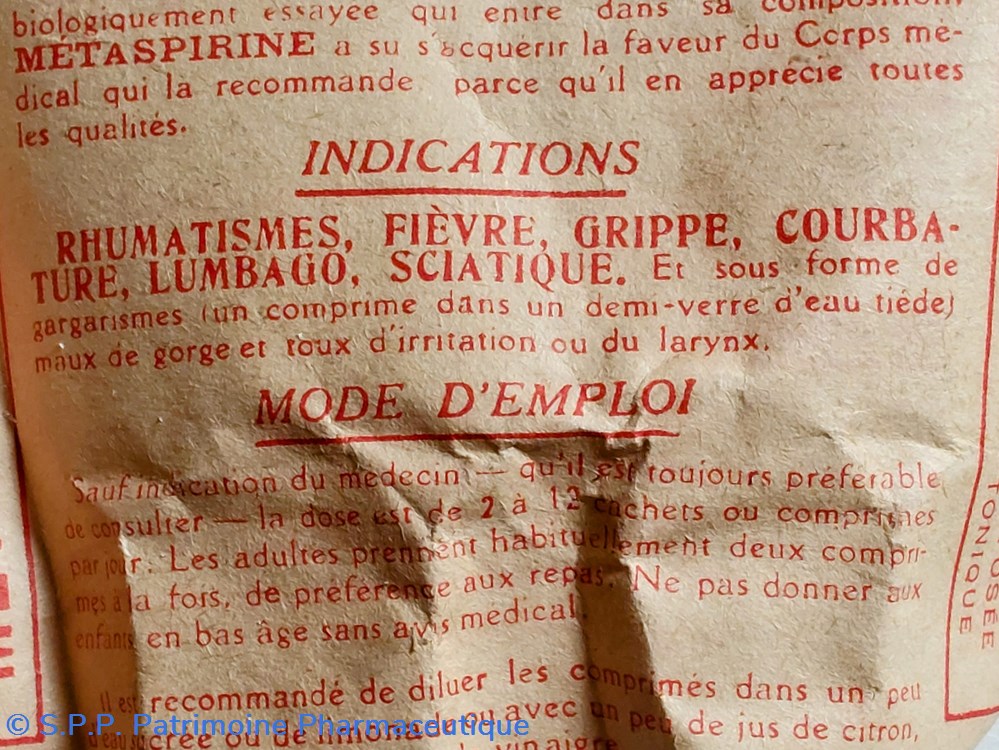 MÉTASPIRINE Syn Métacyline 4 science pharmacie metaspirine syn metacyline