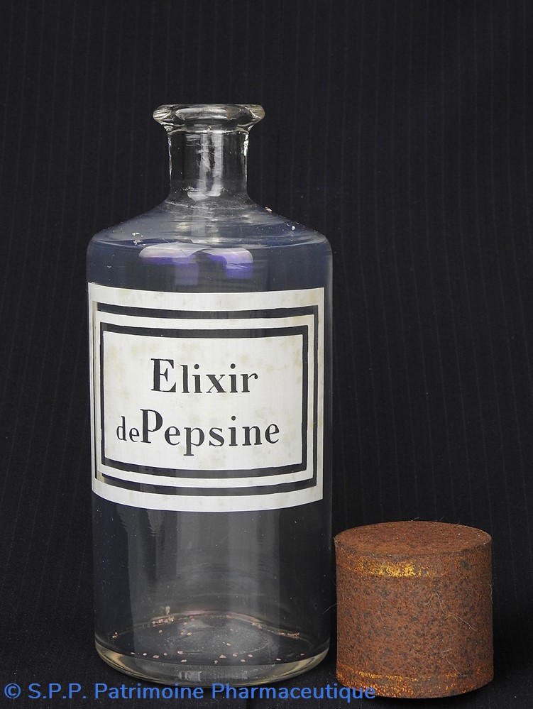 Flacon en verre petit modèle étiquette blanche Pharmacie RAVASSE 3 science flacon en verre petit modele etiquette blanche pharmacie ravasse