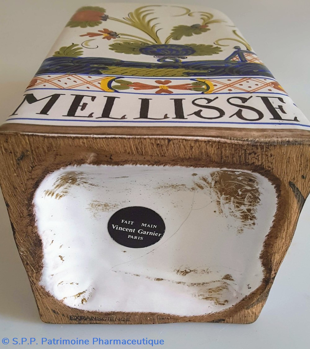 science pharmacie bouteille en faience melisse