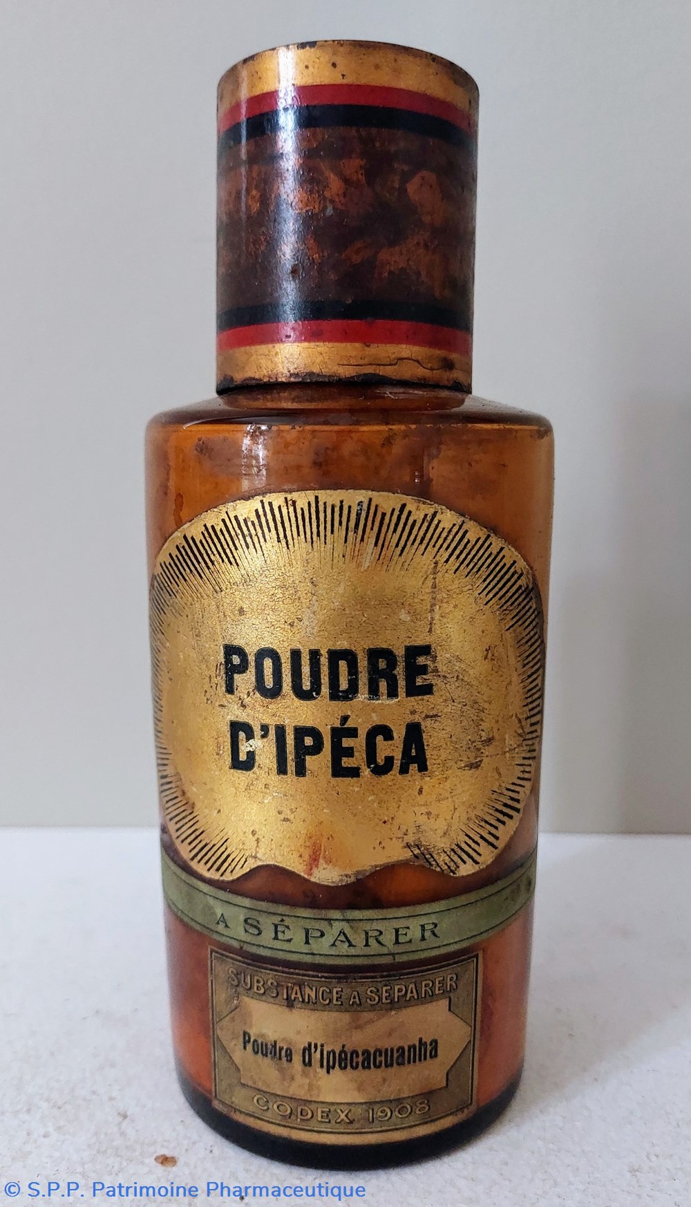 science pharmacie flacon 19 5 cm verre ambre poudre ipeca poudre ipecacuanha
