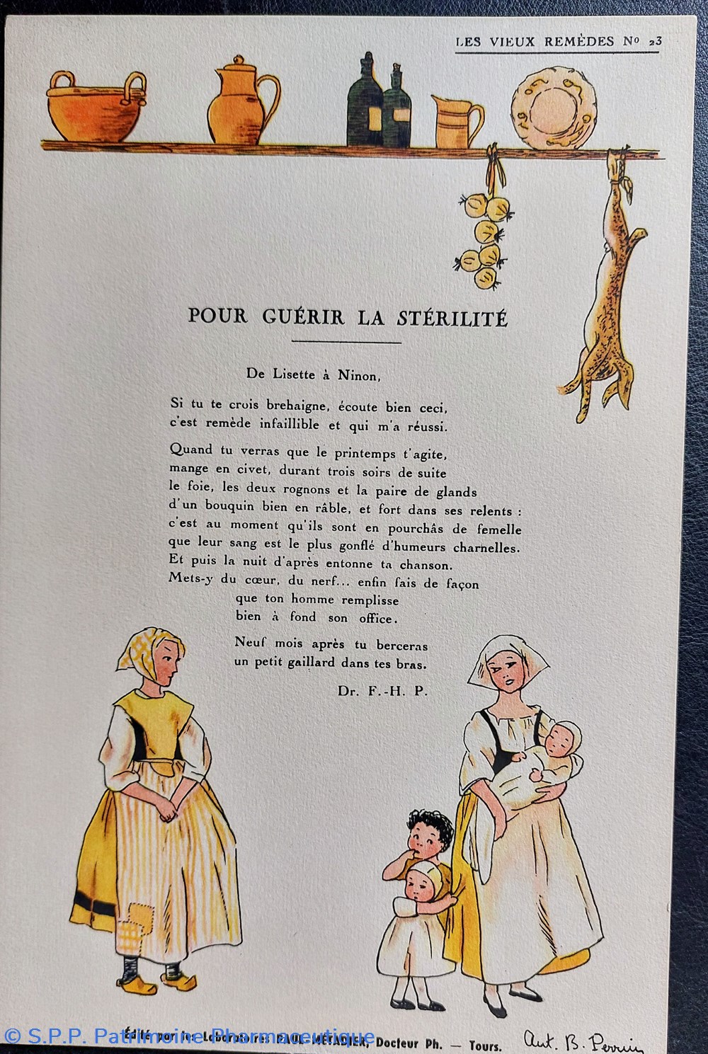 Lab. Paul - Métadier " Vieux Remèdes" no 23 objets publicitaires lab paul metadier vieux remedes no 23