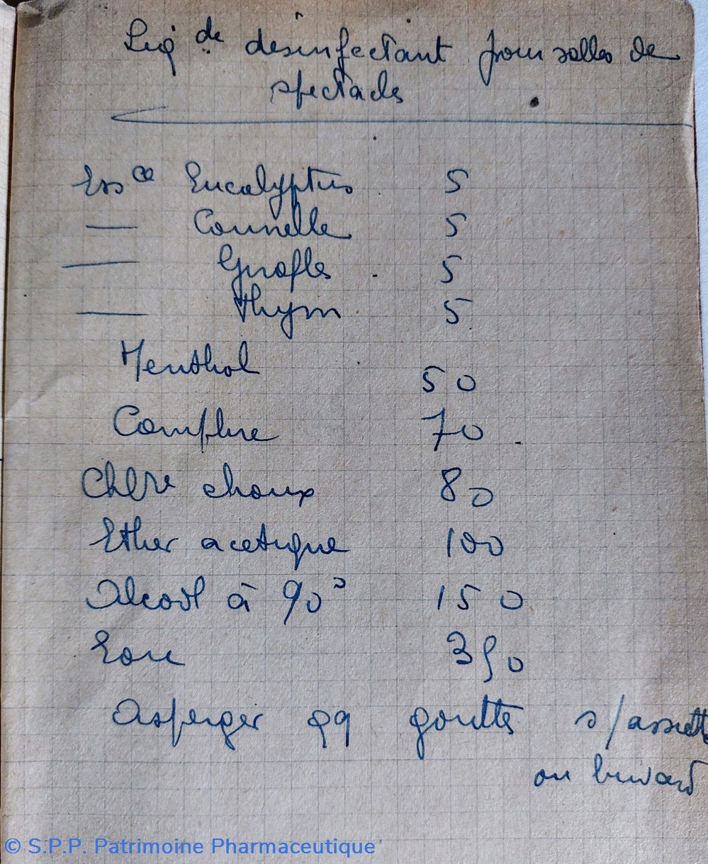 Carnet de " recettes d'un Pharmacien" 5 documents anciens carnet de recettes un pharmacien