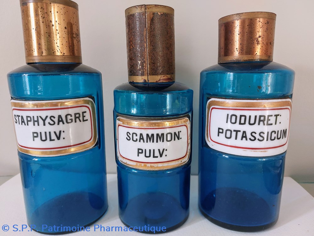 science pharmacie bleu etiq porcelaine staphysagre pulv