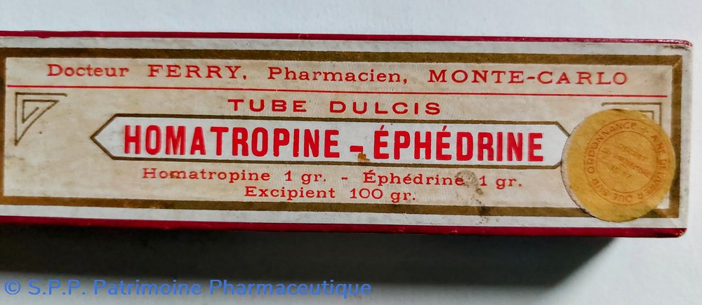 science pharmacie homatropine ephedrine tube dulcis