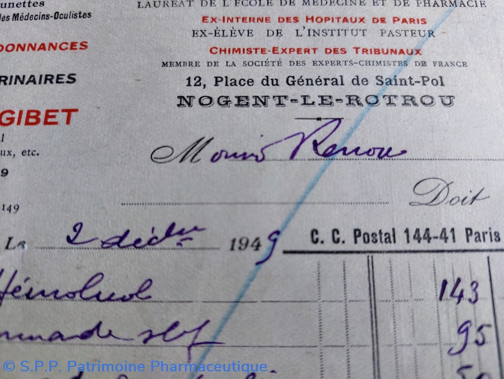 Facture E. CHAUVIN Nogent le Rotrou 2/12/1949 5 documents anciens facture e chauvin nogent le rotrou 2 12 1949