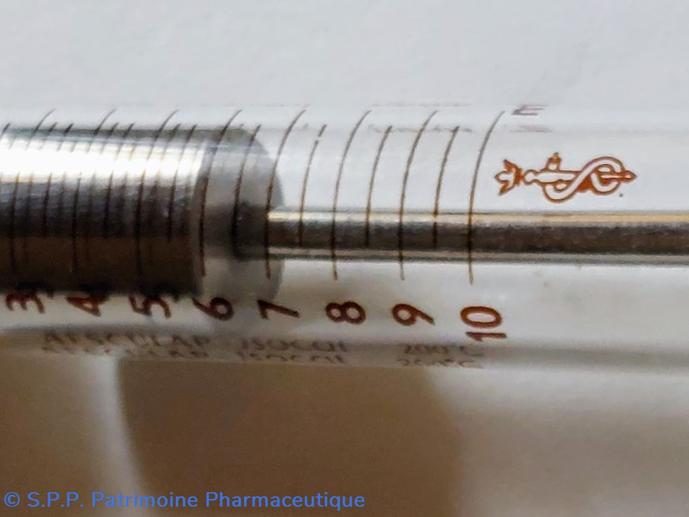 science pharmacie seringue en verre monture inox germany