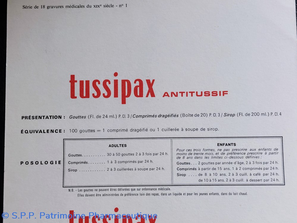 Affiche / TUSSIPAX THÉRICA 6 objets publicitaires affiche tussipax therica
