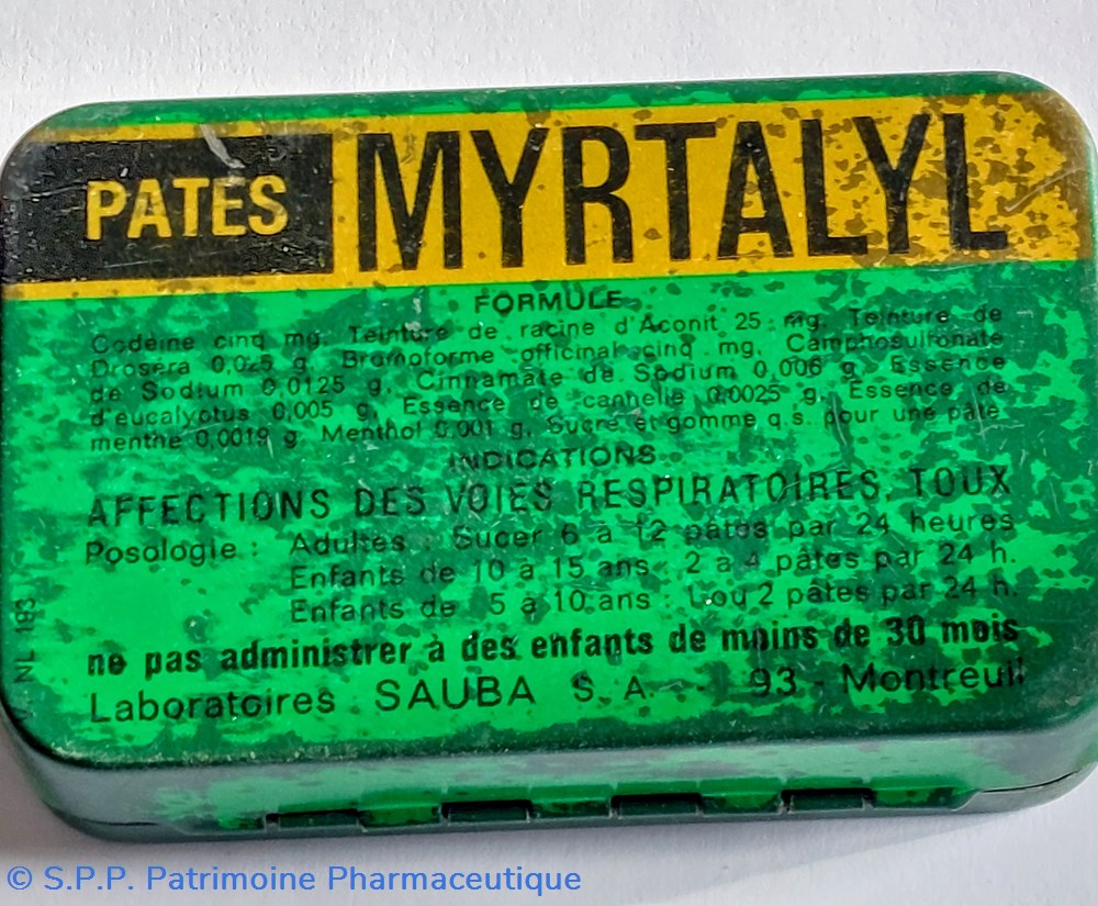 science pharmacie myrtalyl 20 pates contre la toux sauba