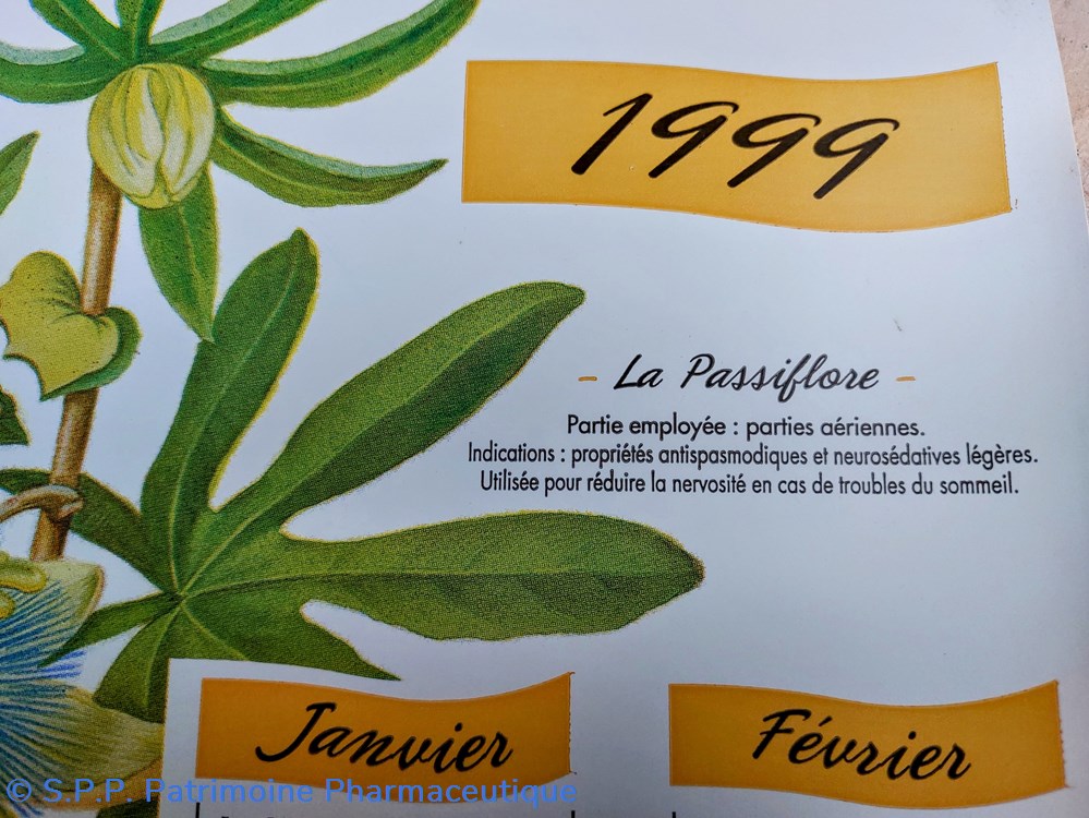 CALENDRIER 1999 _ Passiflore 2 science pharmacie calendrier 1999 passiflore