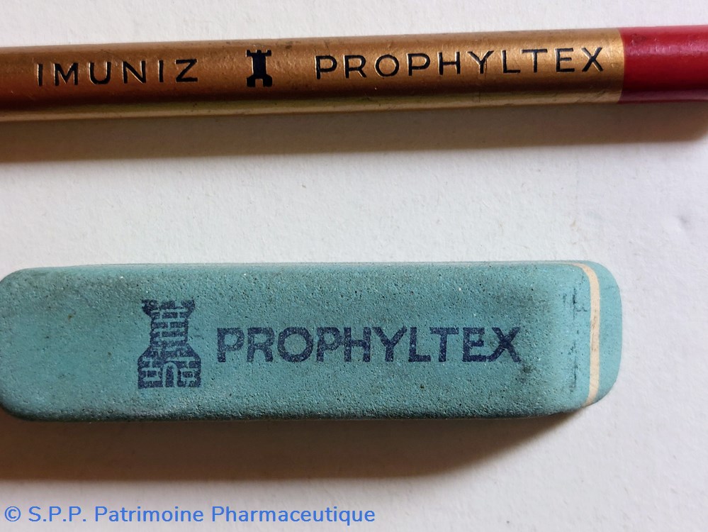 PROPHYLTEX / CRAYON et Gomme objets publicitaires prophyltex crayon et gomme