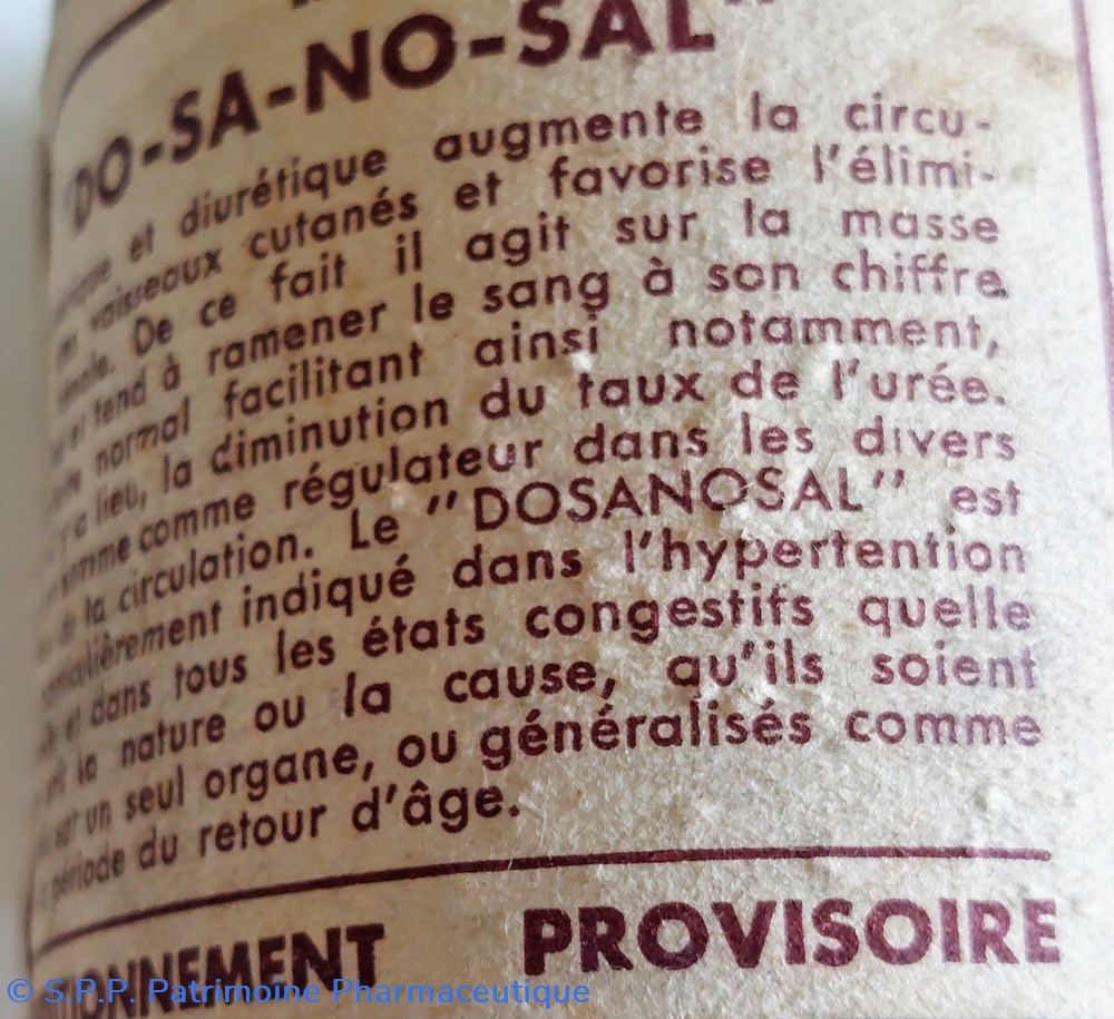 DO. SA. NO. SAL CACHETS conditionnement provisoire 6 science pharmacie do sa no sal cachets conditionnement provisoire
