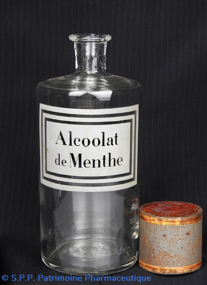 science flacon en verre grand modele etiquette blanche pharmacie ravasse