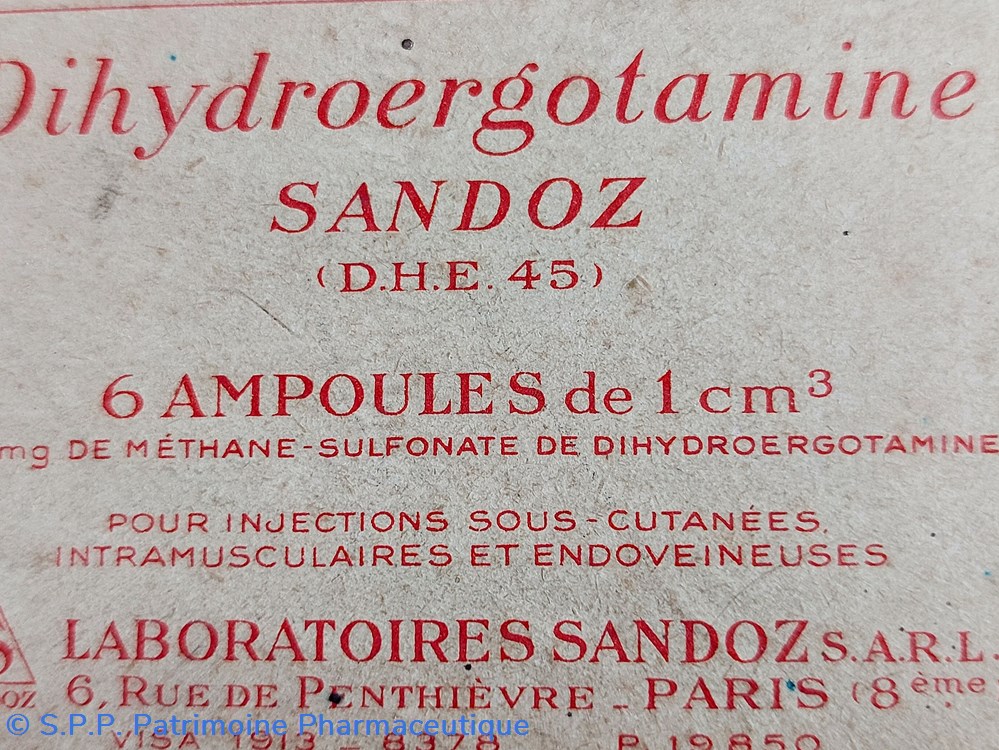 science pharmacie dihydroergotamine 6 ampoules sandoz