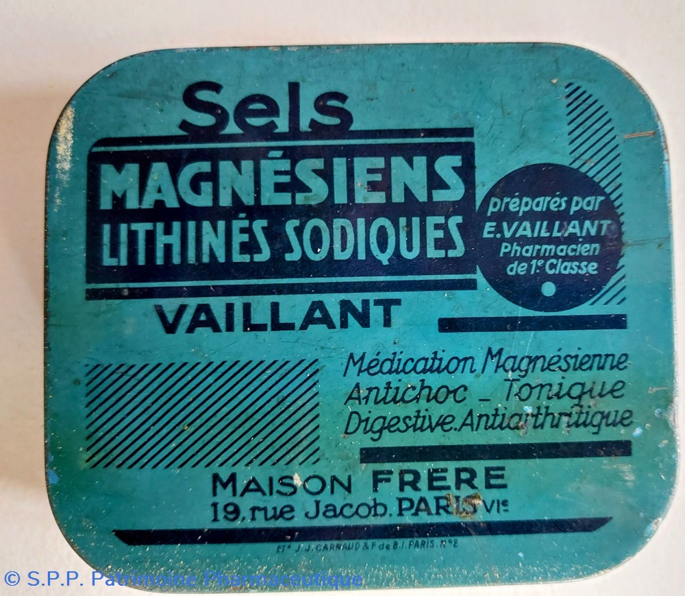 SELS MAGNÉSIENS LITHINÉS SODIQUES VAILLANT science sels magnesiens lithines sodiques vaillant