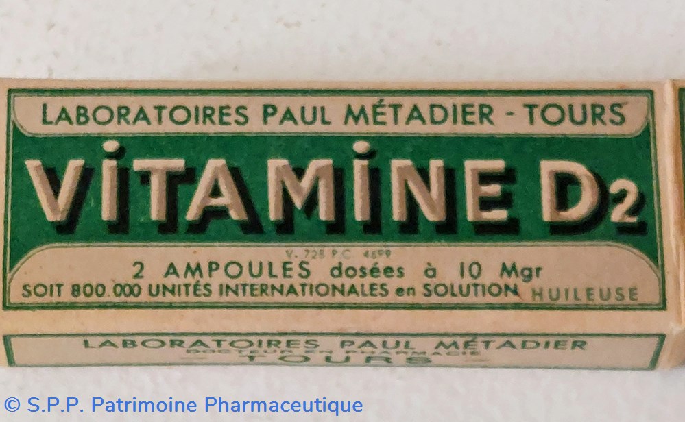 VITAMINE D2 / Ampoules P. Métadier 8 science pharmacie vitamine d2 ampoules p metadier