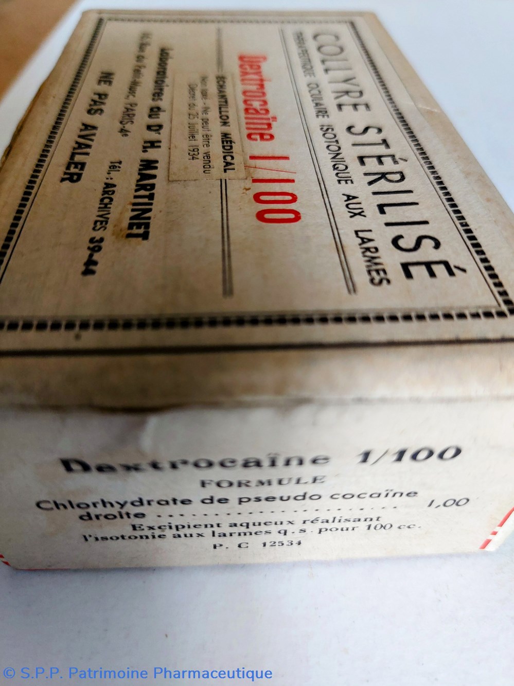COLLYRE MARTINET DEXTROCAÏNE 1/100 5 science pharmacie collyre martinet dextrocaine 1 100