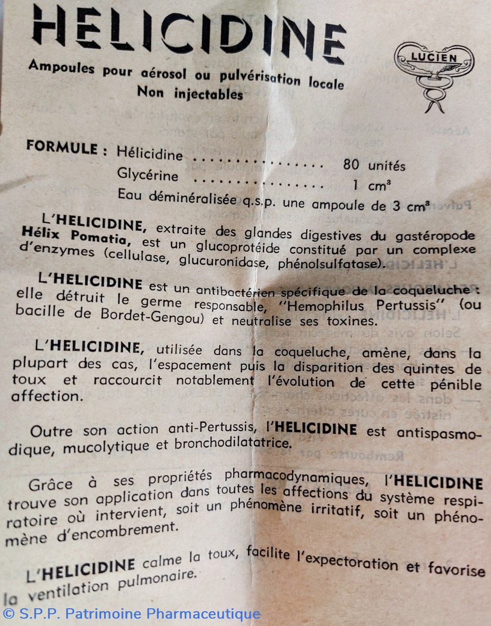 science pharmacie helicidine ampoules pour aerosols