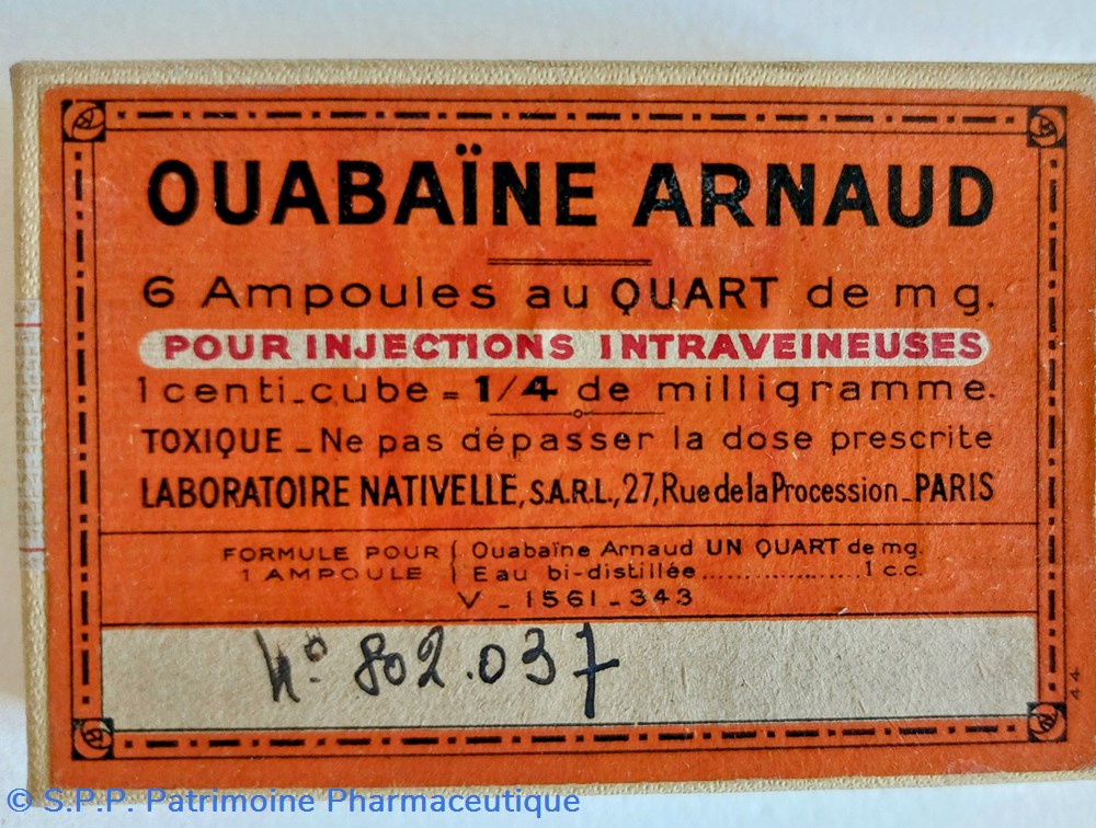 OUABAINE ARNAUD Lab. NATIVELLE science pharmacie ouabaine arnaud lab nativelle