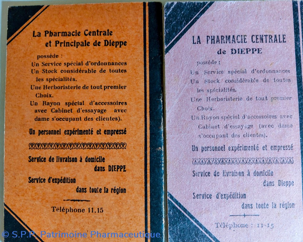 Carnet Pharmacie Centrale et principale Dieppe 2 objets publicitaires carnet pharmacie centrale et principale dieppe