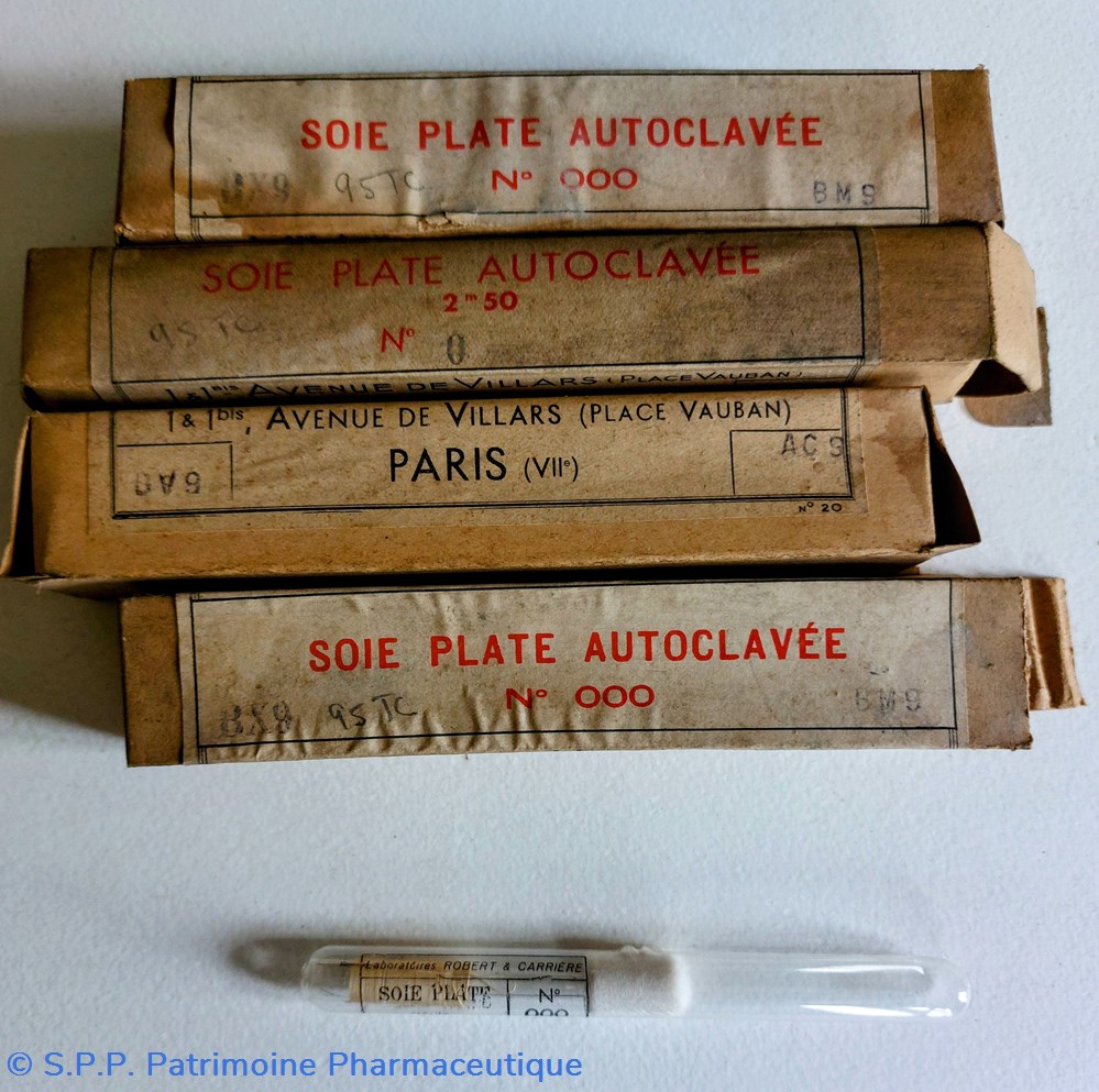 SOIE PLATE AUTOCLAVÉE N 000 science pharmacie soie plate autoclavee n 000