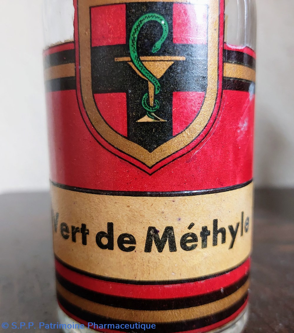 science pharmacie etiquette rouge vert de methyle