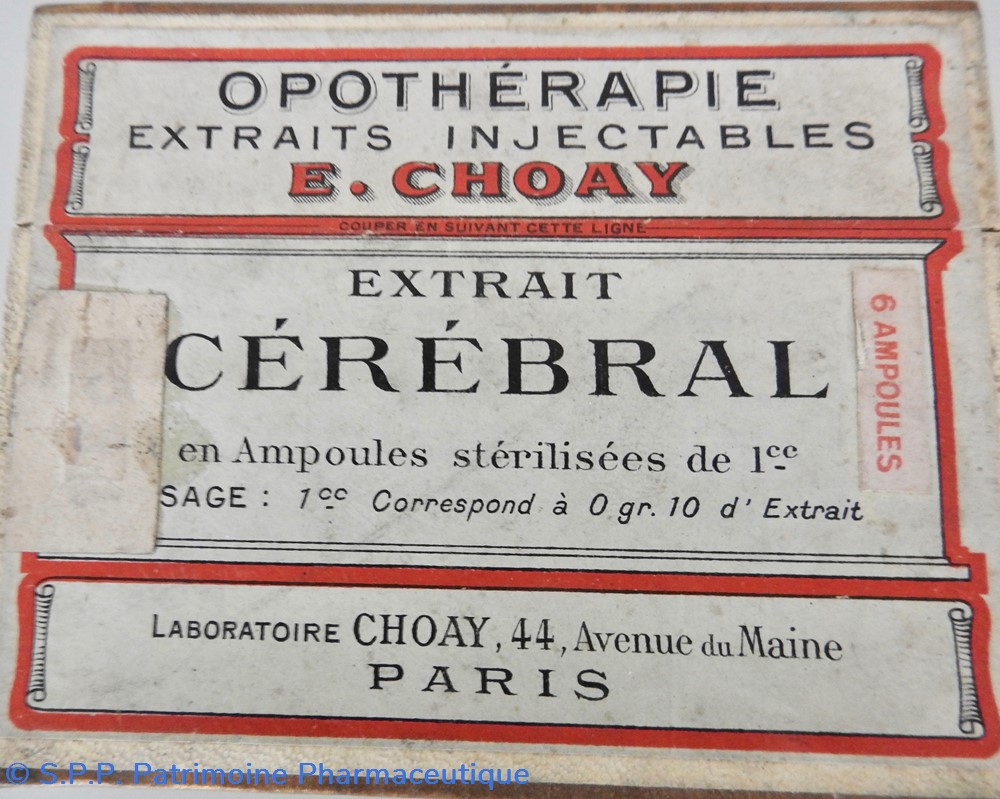 Extrait CEREBRAL Opothérapie Choay 2 science pharmacie extrait cerebral opotherapie choay