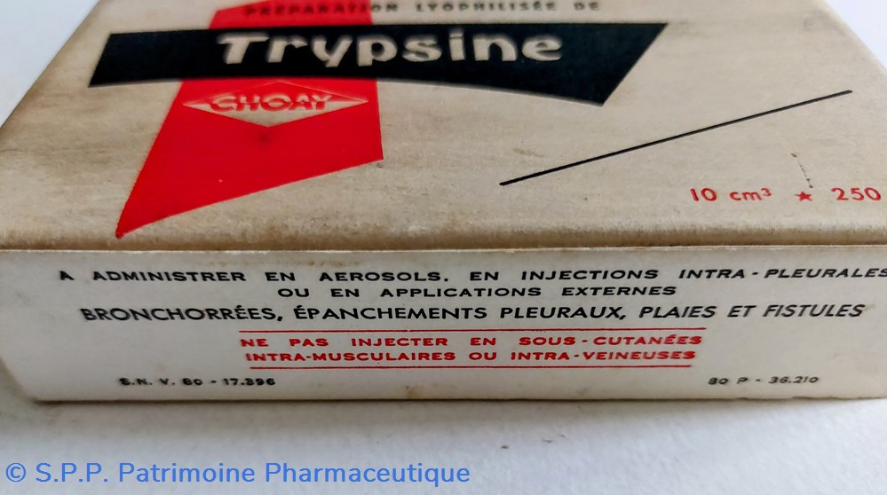 TRYPSINE flacon 250 mg CHOAY 6 science pharmacie trypsine flacon 250 mg choay