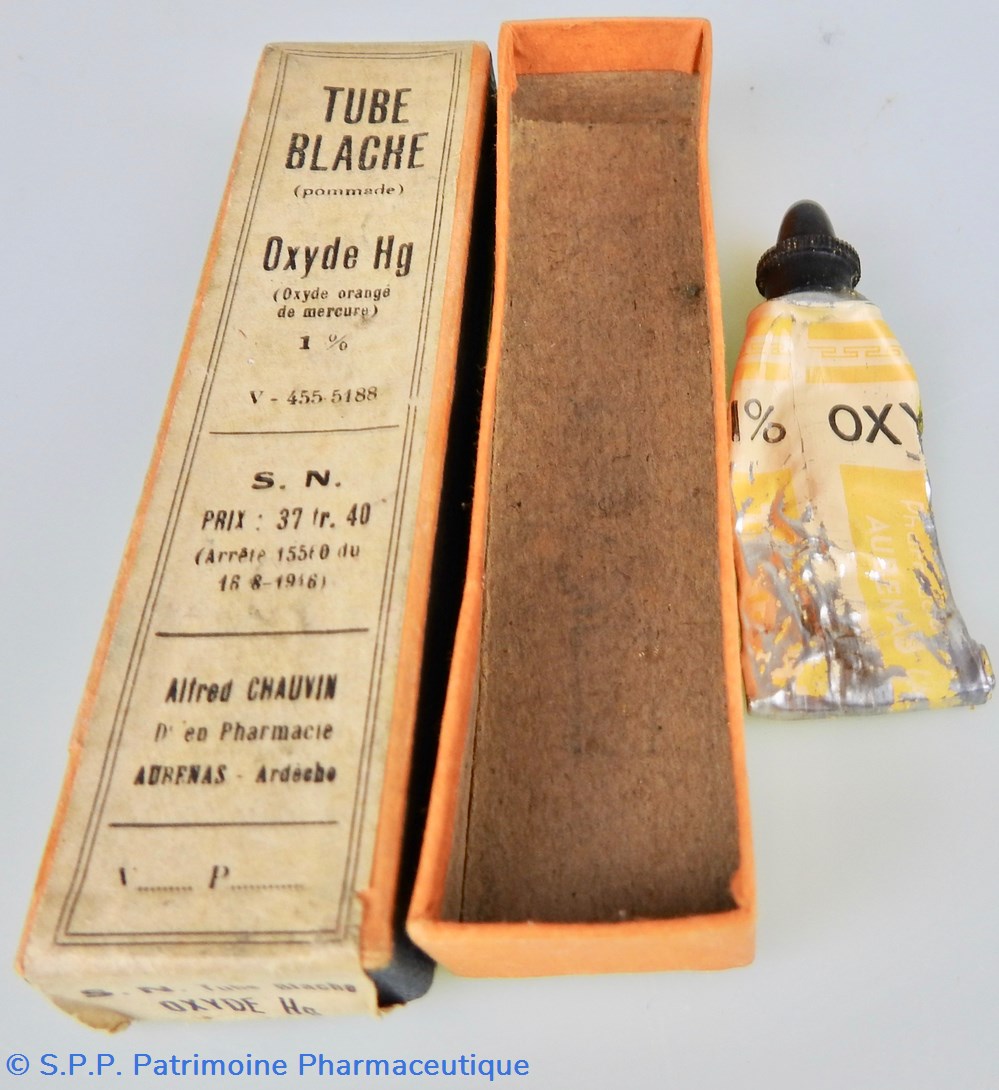 science pharmacie tube blache oxyde hg