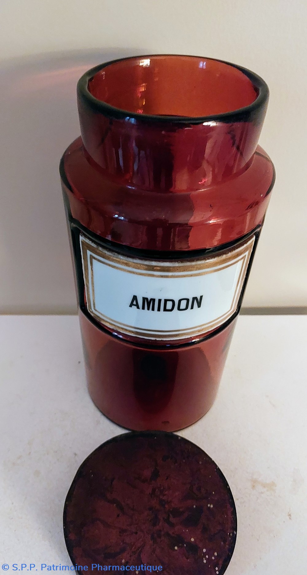 Pot de Pharmacie AMIDON en verre ambré 2 science pot de pharmacie amidon en verre ambre