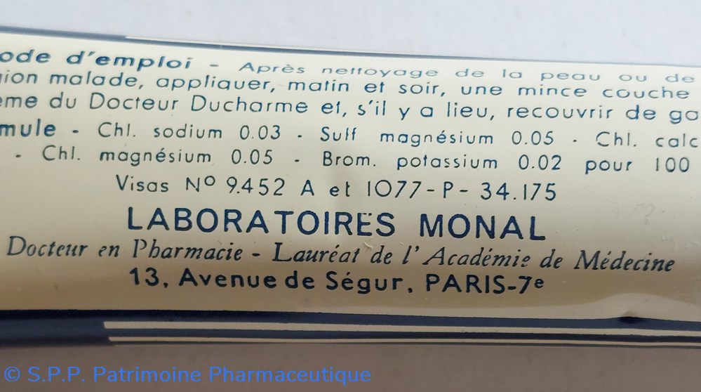 CRÈME du Dr Ducharme Lab. MONAL 7 science pharmacie creme du dr ducharme lab monal