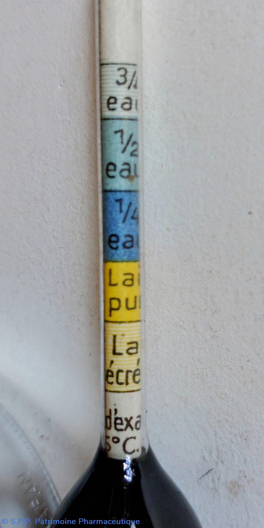 Densimètre eau/ lait 3 science pharmacie densimetre eau lait