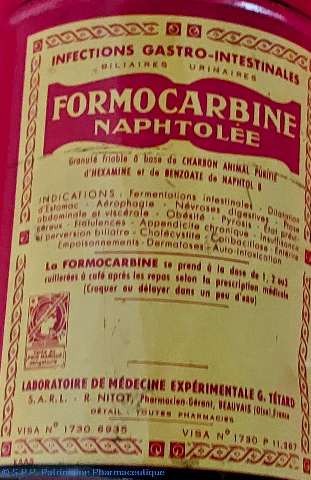 FORMOCARBINE NAPHTOLÉE Boîte cylindrique 300 g. 3 science pharmacie formocarbine naphtolee boite cylindrique 300 g
