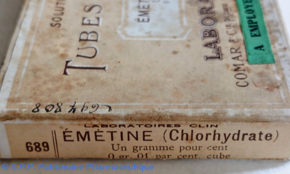 science pharmacie emetine chlorhydrate tubes sterilises 689