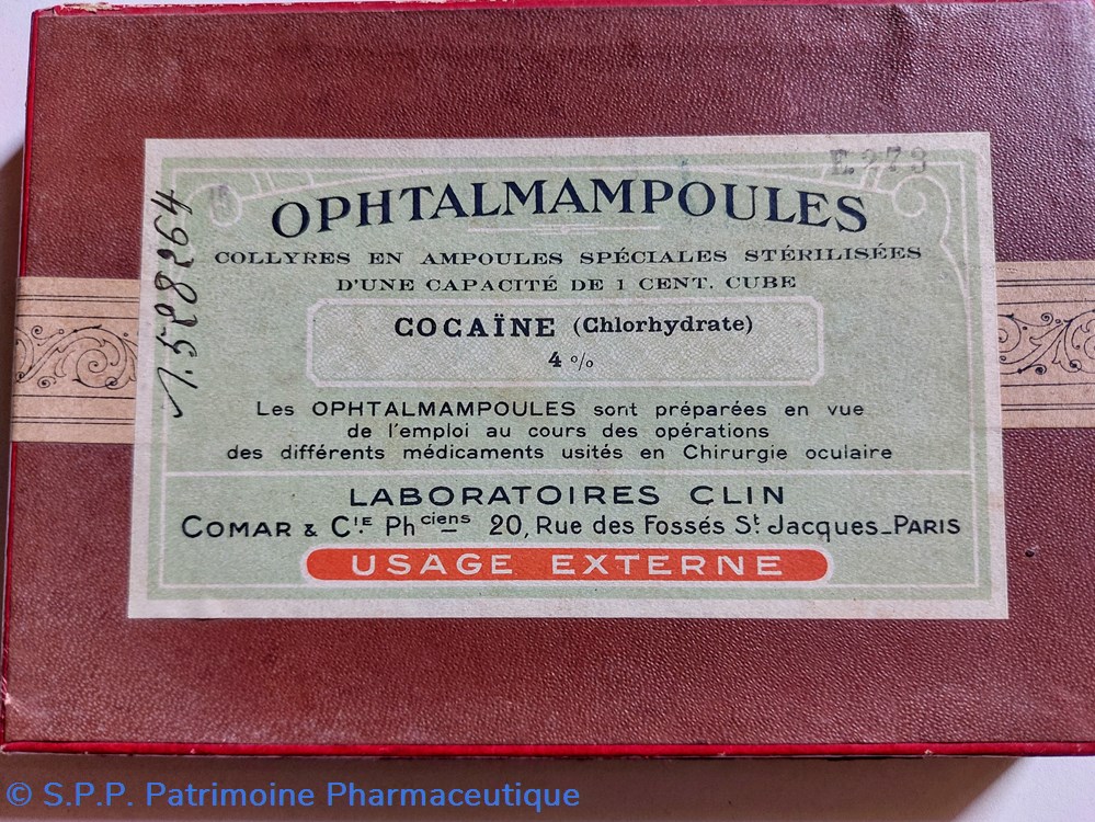 OPHTALMAMPOULES COCAÏNE Chlorhydrate 4% science pharmacie ophtalmampoules cocaine chlorhydrate 4