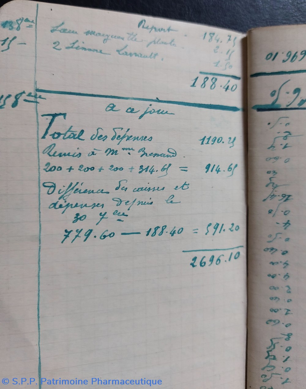Carnet de CAISSE (Entrées et Sorties) d'une pharmacie en 1914 7 documents anciens carnet de caisse entrees et sorties une pharmacie en 1914